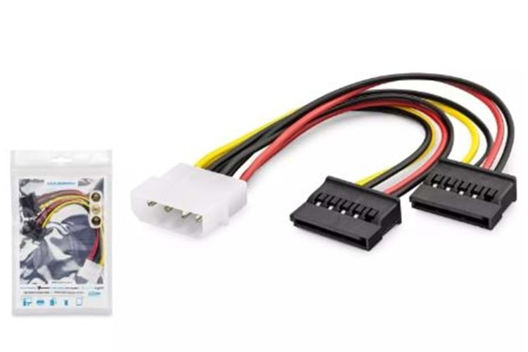 Hadron Hd5525 Sata Power Kablo Poşetli 2In1 16Cm Siyah