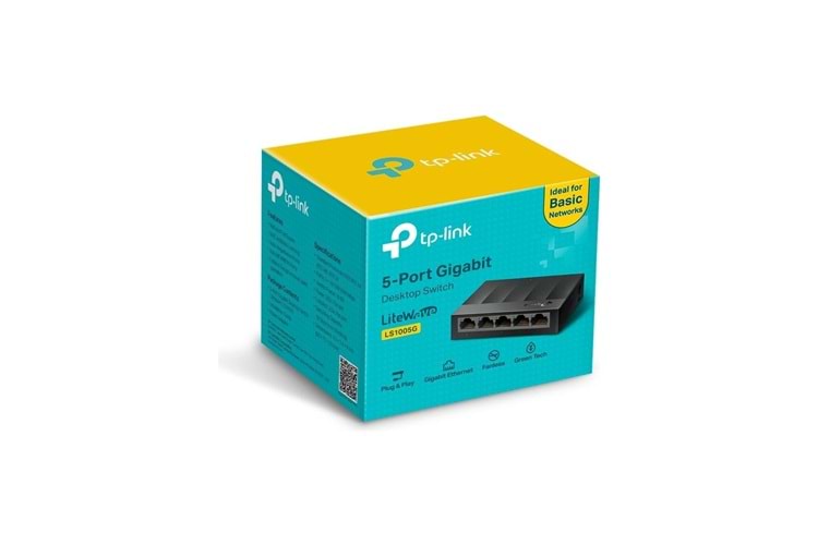 TP-LINK LS1005G 5 PORT 10/100/1000Mbps MASAÜSTÜ SWITCH (YÖNETİLEMEZ)