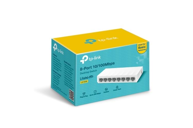 TP-LINK LS1008 8 Port 10/100 Yönetilemez Plastik Kasa Switch