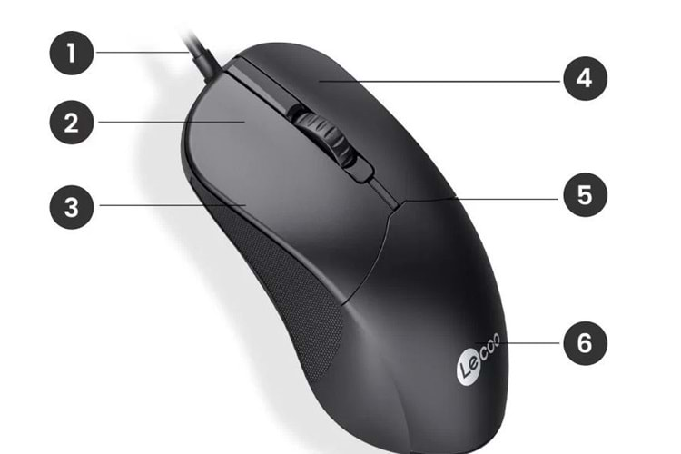 Lenovo Lecoo M1102 USB Kablolu 1200DPI 3 Tuşlu Optik Mouse Siyah