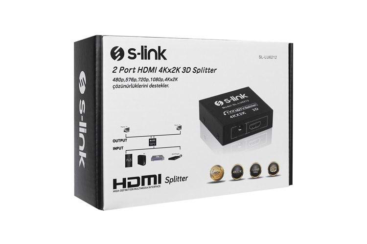 S-link 2 Port 4K*2K 3D HDMI Splitter SL-LU6212