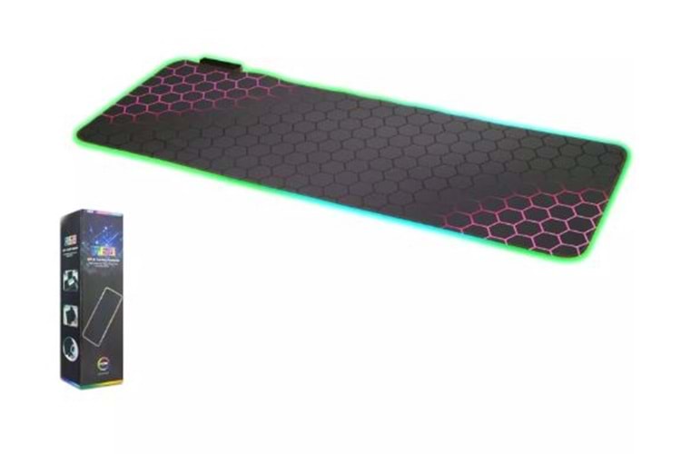30X80 CM IŞIKLI RGB GAMİNG KARIŞIK RENKLİ PETEK DESENLİ KIRMIZI-MAVİ MOUSE PAD