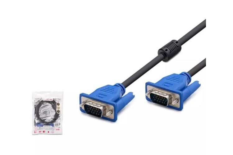 HADRON HDX7848 VGA Kablo OD 6.0 mm 3+4 10mt -Siyah-Mavi