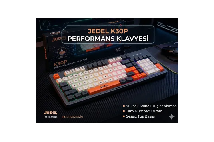JEDEL K30P SİYAH BEYAZ USB IŞIKLI GAMİNG KABLOLU KLAVYE