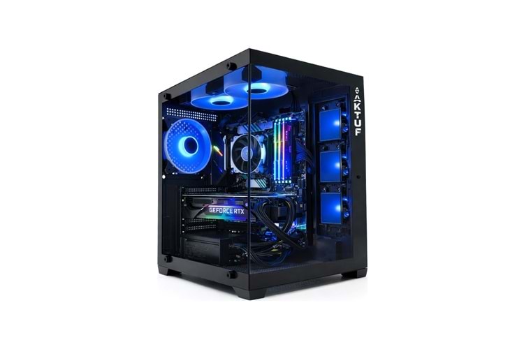 AKTUF ROYAL 3X120MM RGB FAN PSU YOK GAMİNG CAM BİLGİSAYAR KASASI