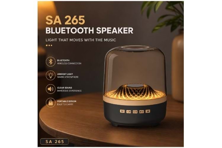 JEDEL SA-265 RGB AMBİYANS IŞIKLI BLUETOOTH HOPARLÖR–Hİ-Fİ STEREO SES