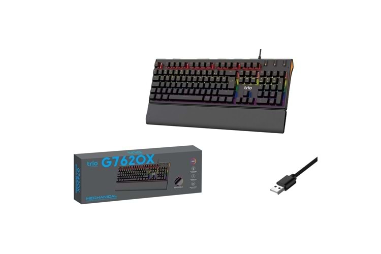 TRİO TRG7620X OYUNCU KLAVYESİ MEKANİK BLUE SWİTCH RGB