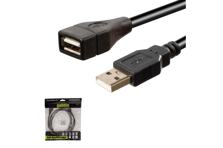 1.5M USB UZATMA SİYAH GAB-UK015