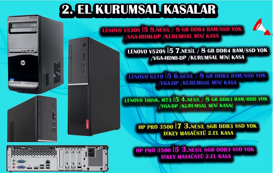 LENOVO, KURUMSAL, 2. EL, GAMING, OYUNCU, OFIS, exel, word,
