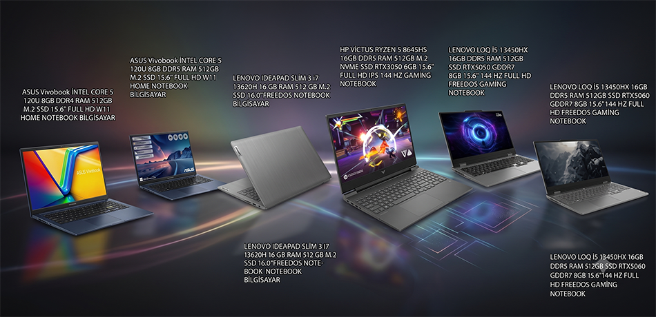 LENOVO, ASUS, HP, İ5, İ7, NOTEBOOK, aslansar.com