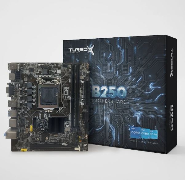 Turbox  H110 ( B250) Sata Ddr4 2400MHz Usb 3.0 Vga Hdmi Ses G.Lan 1151P 6.7.8.9 Gen Anakart