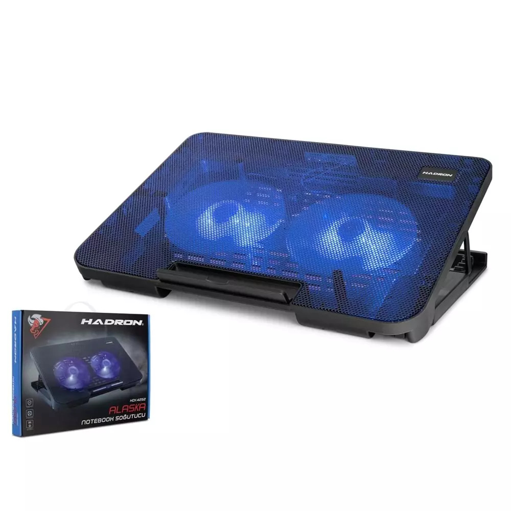 NOTEBOOK SOĞUTUCU LEDLİ 2 FANLI YÜKSEKLİK KADEMELİ HD4252