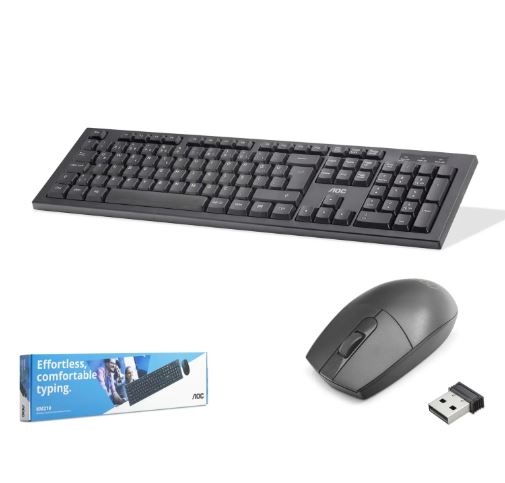 AOC KM210B/38 Kablosuz Türkçe Q Klavye &amp; Mouse Set Siyah
