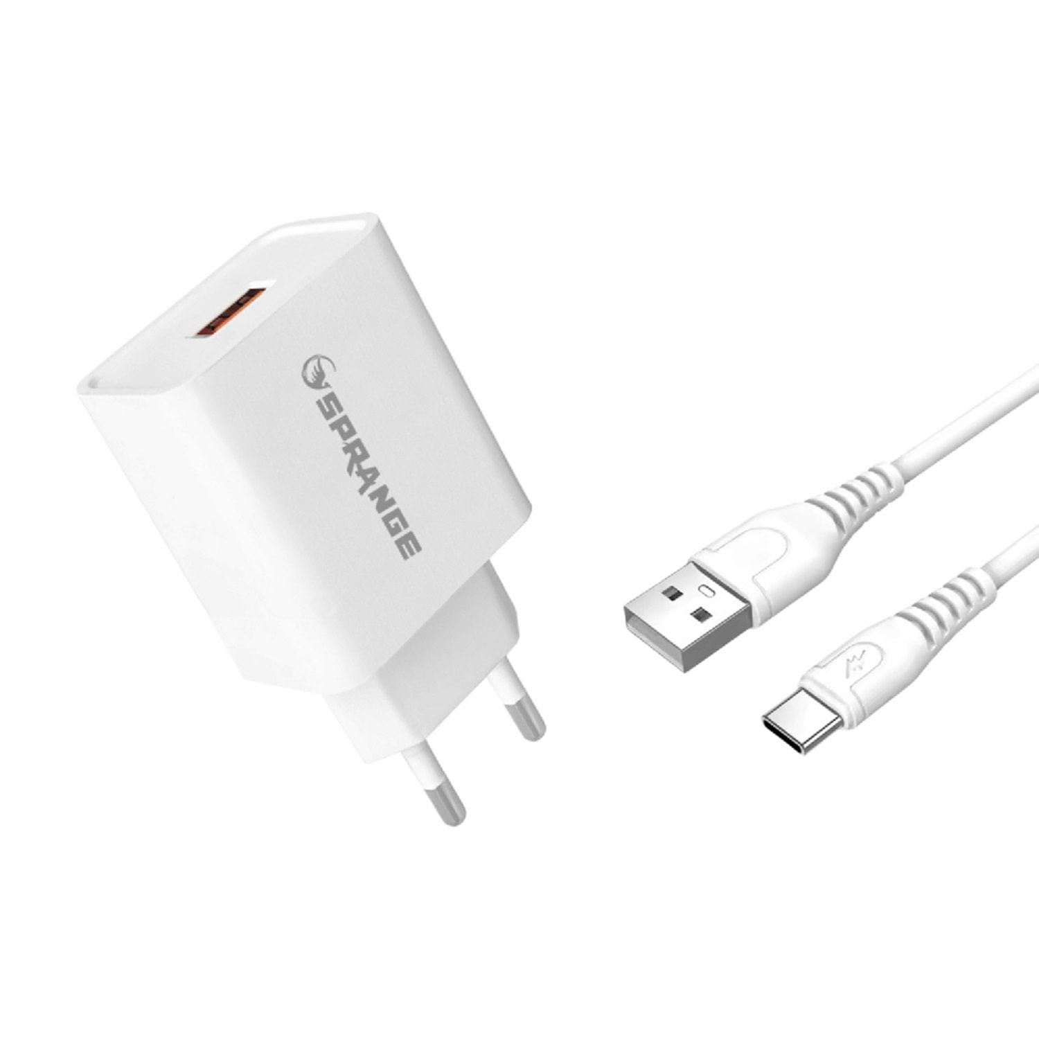 SPRANGE  22W USB-A Başlık - Type-C Data &amp; Şarj Usb Kablo / T40