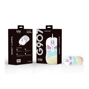 TRİO G907 3200DPİ BEYAZ RGB LEDLİ GAMİNG MOUSE