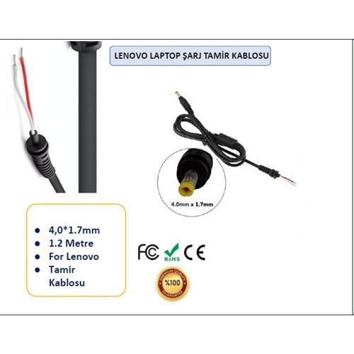 4.0*1.7MM LENOVO - CASPER İNCE UÇ ADAPTÖR TAMİR KABLOSU -041