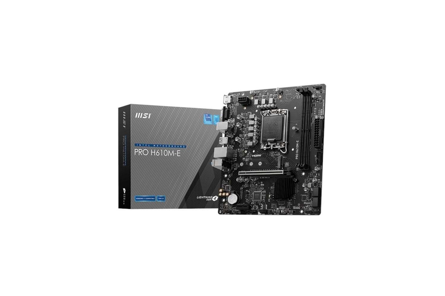 MSI PRO H610M-E DDR5 1700PIN 5600(OC) HDMI+VGA M.2 USB3.2 GLAN MİKRO ATX ( 12.&13.ve 14. GEN)