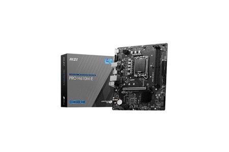 MSI PRO H610M-E DDR5 1700PIN 5600(OC) HDMI+VGA M.2 USB3.2 GLAN MİKRO ATX ( 12.&13.ve 14. GEN)