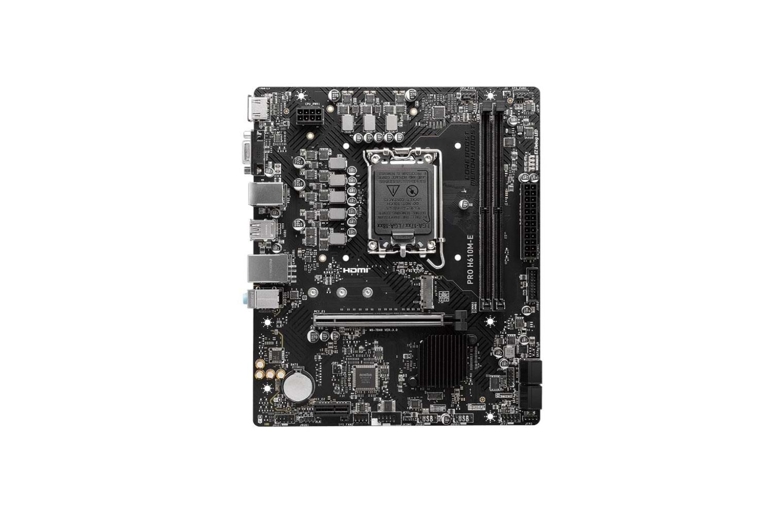 MSI PRO H610M-E DDR5 1700PIN 5600(OC) HDMI+VGA M.2 USB3.2 GLAN MİKRO ATX ( 12.&13.ve 14. GEN)