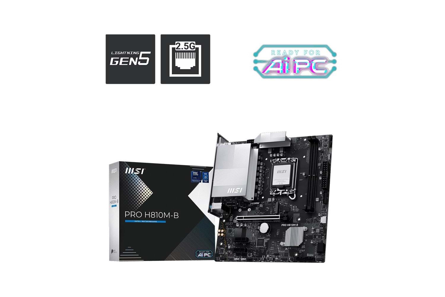 MSI PRO H810M-B Intel H810 Soket 1851 DDR5 6400MHz (OC) M.2 Anakart