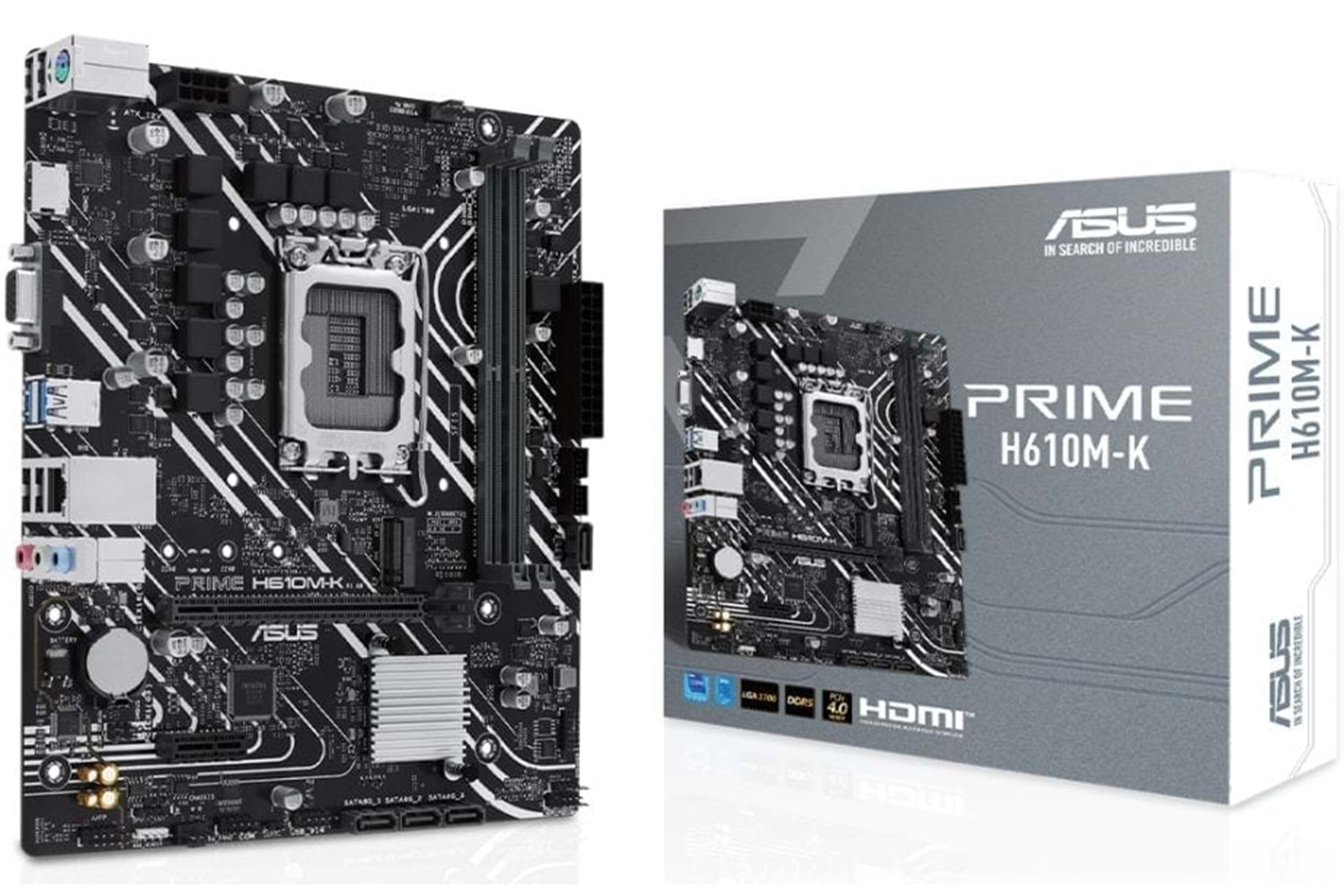 ASUS PRIME H610M-K ARGB 5600MHz DDR5 Soket 1700 M.2 HDMI VGA mATX Anakart