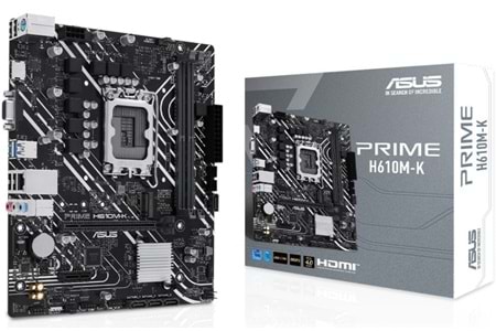 ASUS PRIME H610M-K ARGB 5600MHz DDR5 Soket 1700 M.2 HDMI VGA mATX Anakart