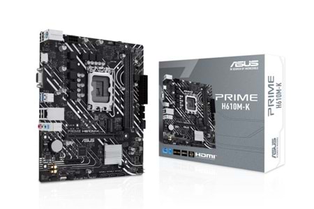 Asus Prime H610M-K Intel Soket LGA1700 DDR5 5600MHz mATX Gaming (Oyuncu) Anakart