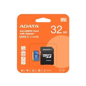 ADATA 32GB PREMİER MİCROSDXC CARD WİTH ADAPTER UHS-I Class10 V10 Hafıza Kartı