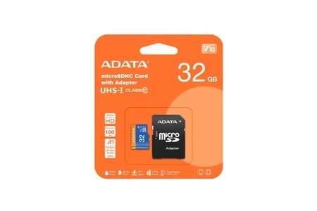 ADATA 32GB PREMİER MİCROSDXC CARD WİTH ADAPTER UHS-I Class10 V10 Hafıza Kartı