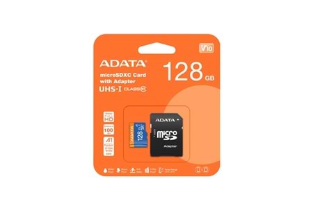 ADATA 128GB PREMİER MİCROSDXC CARD WİTH ADAPTER UHS-I Class10 V10 Hafıza Kartı