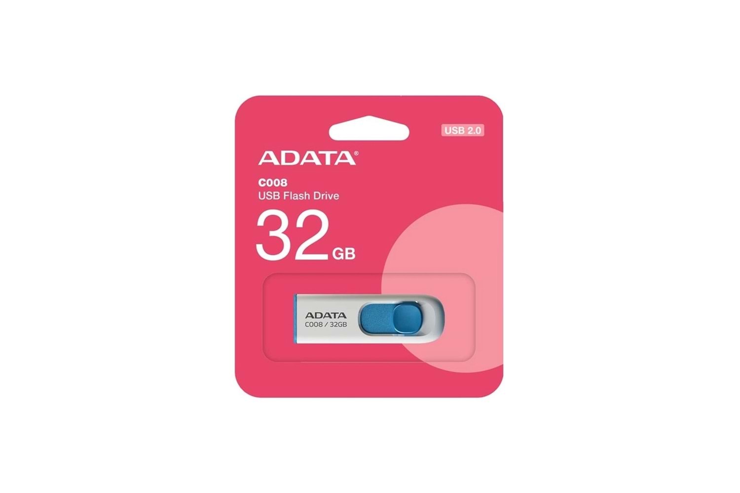 ADATA C008 32GB USB 2.0 FLASH DİSK ( BEYAZ/MAVİ)