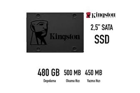 KINSTON A400 2.5 480GB Sata3 500/450 SA400S37/480G SDD DISK 2.EL (NAKİT)