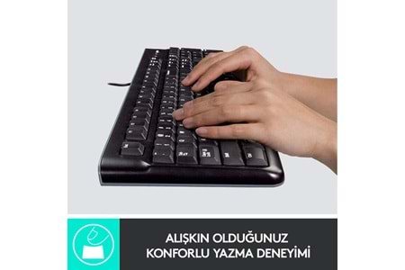 LOGITECH MK120 Q Türkçe Kablolu USB Standart Siyah Klavye+ Mouse
