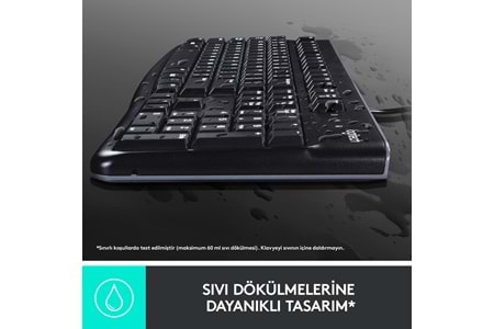 LOGITECH MK120 Q Türkçe Kablolu USB Standart Siyah Klavye+ Mouse