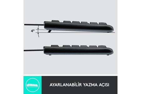 LOGITECH MK120 Q Türkçe Kablolu USB Standart Siyah Klavye+ Mouse