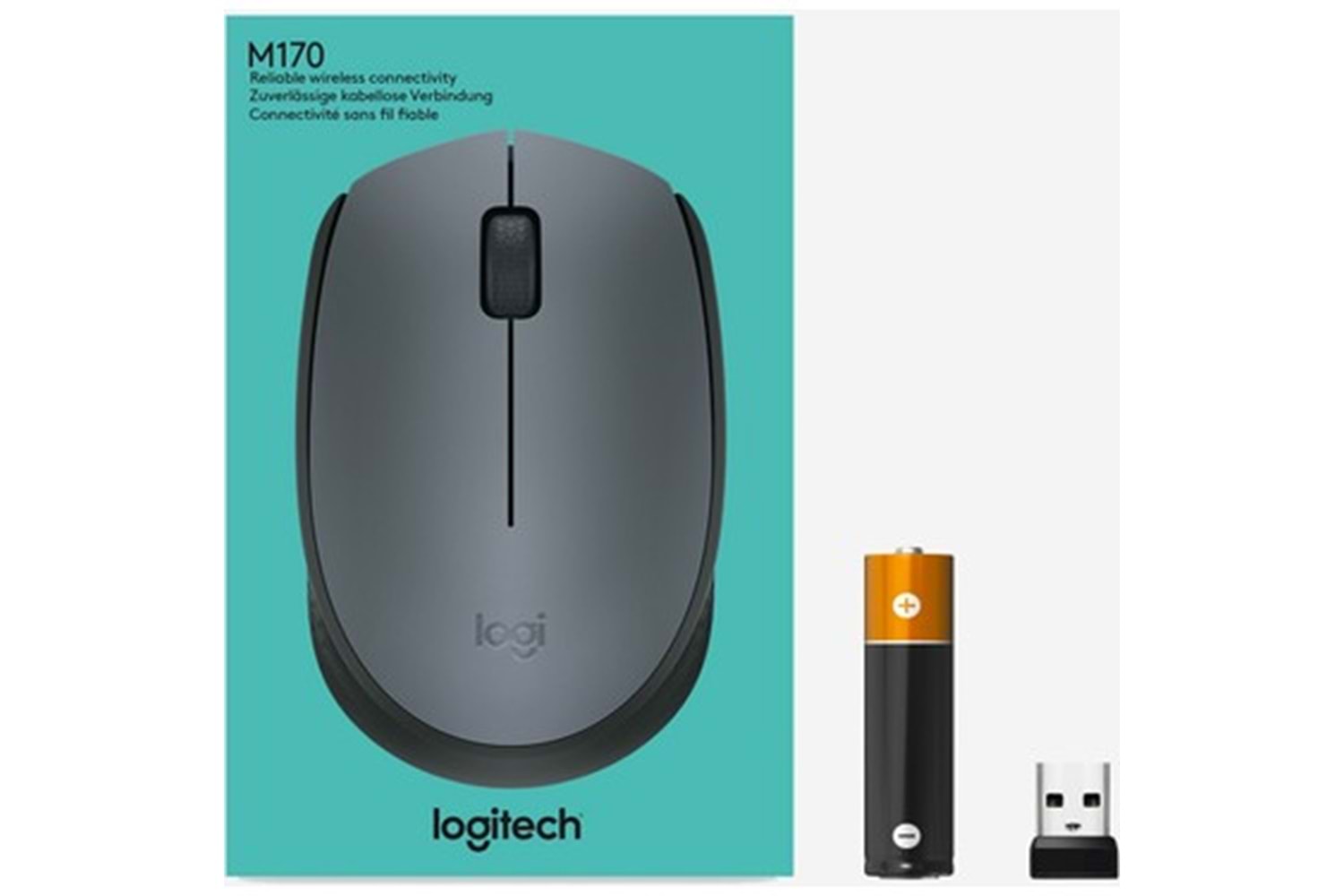 Logitech M170 USB Alıcılı Kablosuz Mouse - Gri