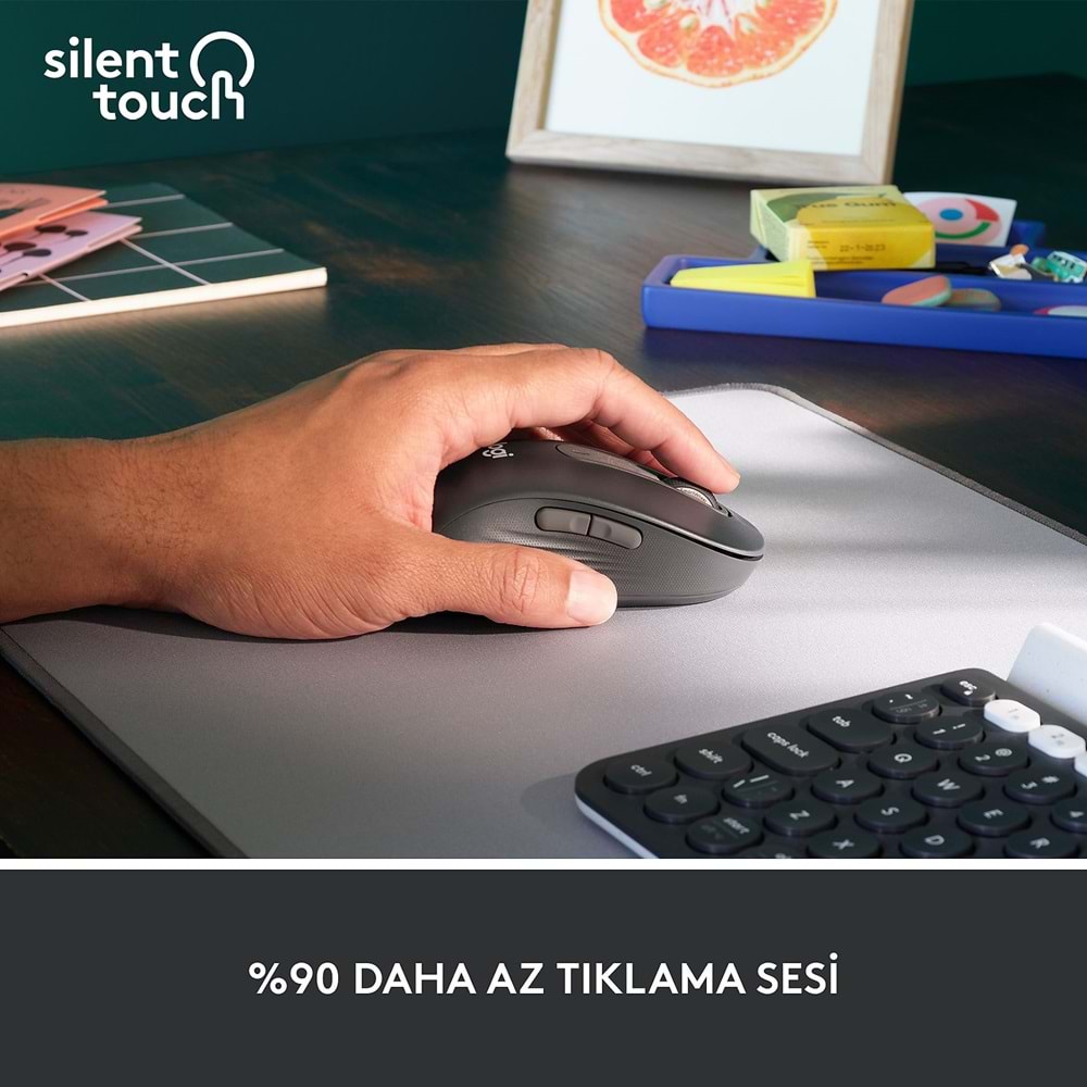 LOGITECH SIGNATURE M650 BUYUK BOY SOL EL ICIN SESSIZ KABLOSUZ MOUSE-SIYAH