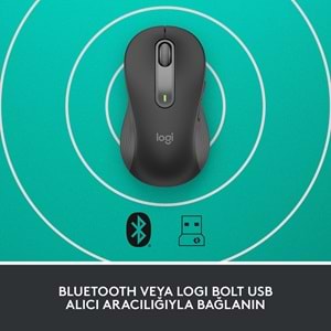LOGITECH SIGNATURE M650 BUYUK BOY SOL EL ICIN SESSIZ KABLOSUZ MOUSE-SIYAH