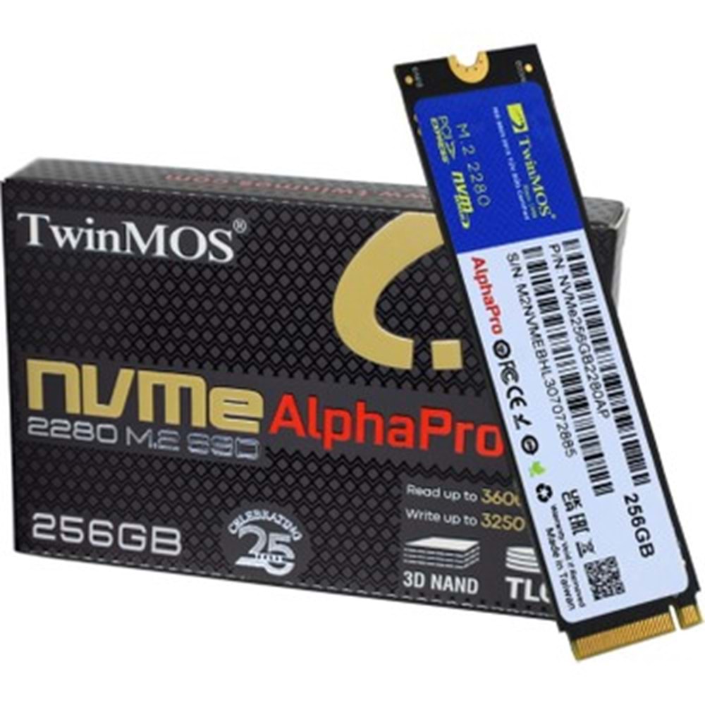 TWINMOS ALPHAPRO M.2 256GB (3600/3250MB/S) PCIE+NVME SSD DISK