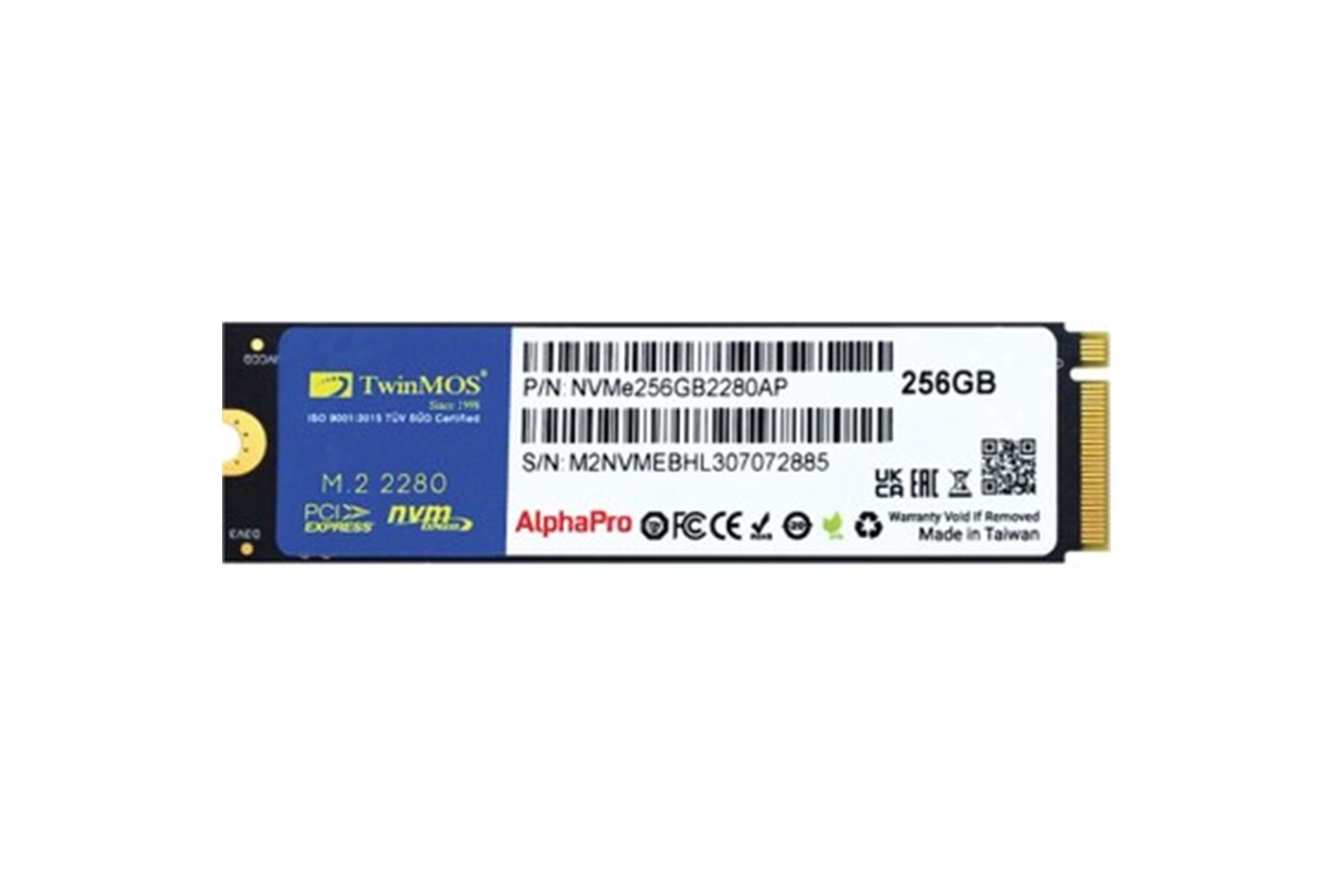 TWINMOS AlphaPro M.2 256GB (3600/3250MB/s) PCIe + NVMe SSD Disk