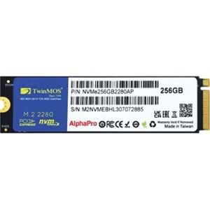 TWINMOS ALPHAPRO M.2 256GB (3600/3250MB/S) PCIE+NVME SSD DISK