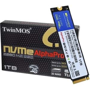 TWINMOS ALPHAPRO 1TB NVME M.2 2280AP (3600/3250MB/S) PCIE NVME (3D NAND) (22x80MM) SSD DISK