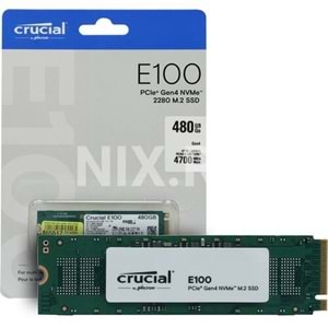 Crucial 480GB E100 Serisi NVMe M.2 SSD (Okuma 4700MB / Yazma 2500MB)