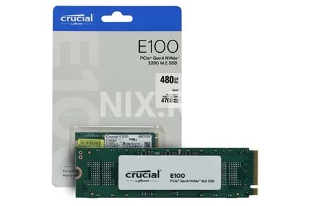 Crucial 480GB E100 Serisi NVMe M.2 SSD (Okuma 4700MB / Yazma 2500MB)