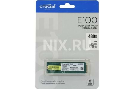 Crucial 480GB E100 Serisi NVMe M.2 SSD (Okuma 4700MB / Yazma 2500MB)