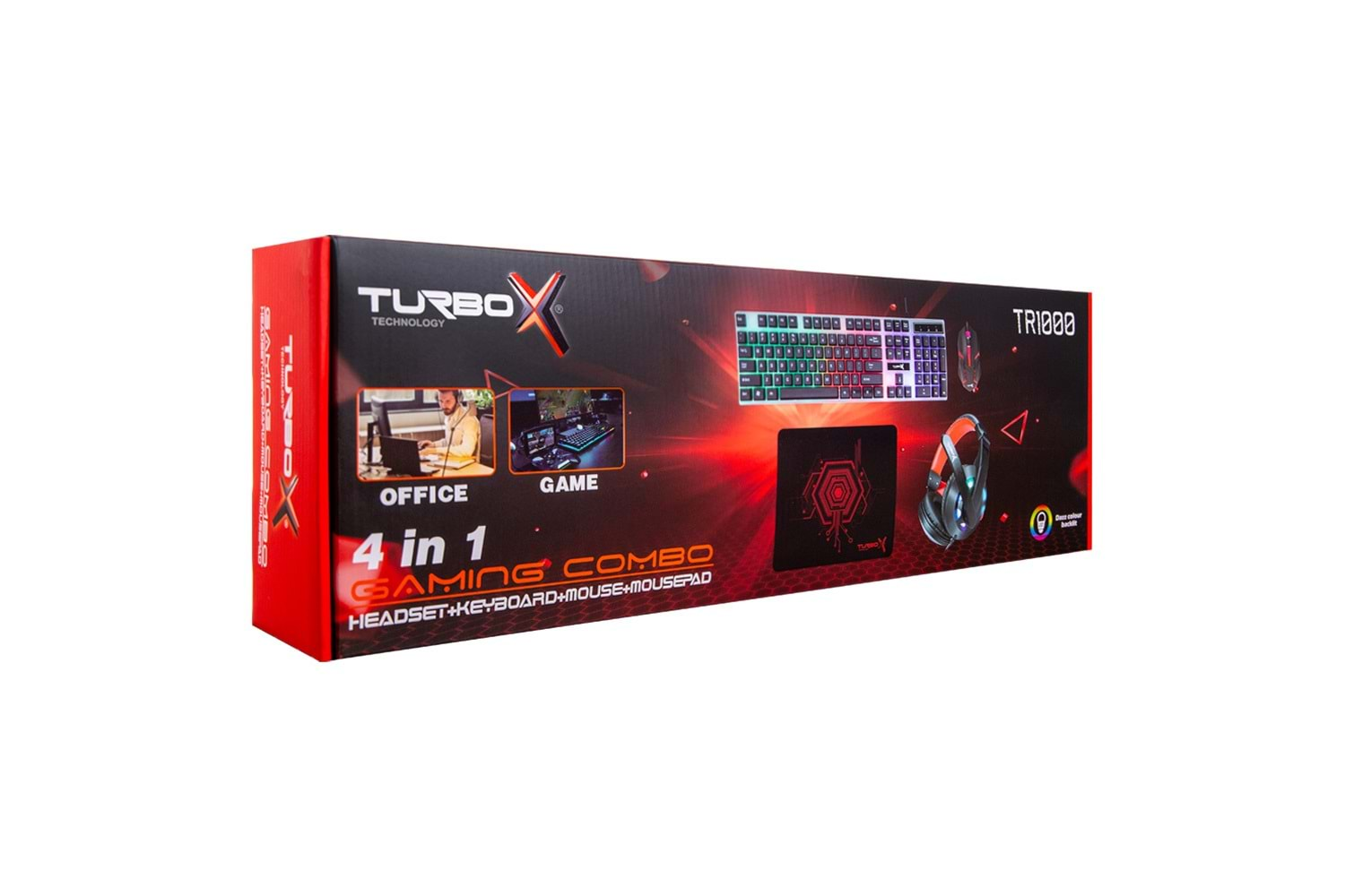 Turbox TRX-108 Bundle Kablolu Klavye Mouse Mousepad RGB Kulak