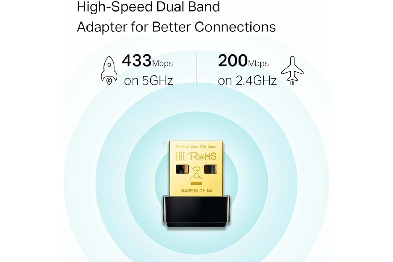TP-LİNK ARCHER T2U 600 MBPS 2.4GHZ - 5GHZ NANO KABLOSUZ USB WİFİ