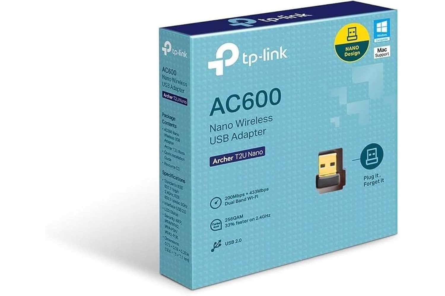 TP-LİNK ARCHER T2U 600 MBPS 2.4GHZ - 5GHZ NANO KABLOSUZ USB WİFİ
