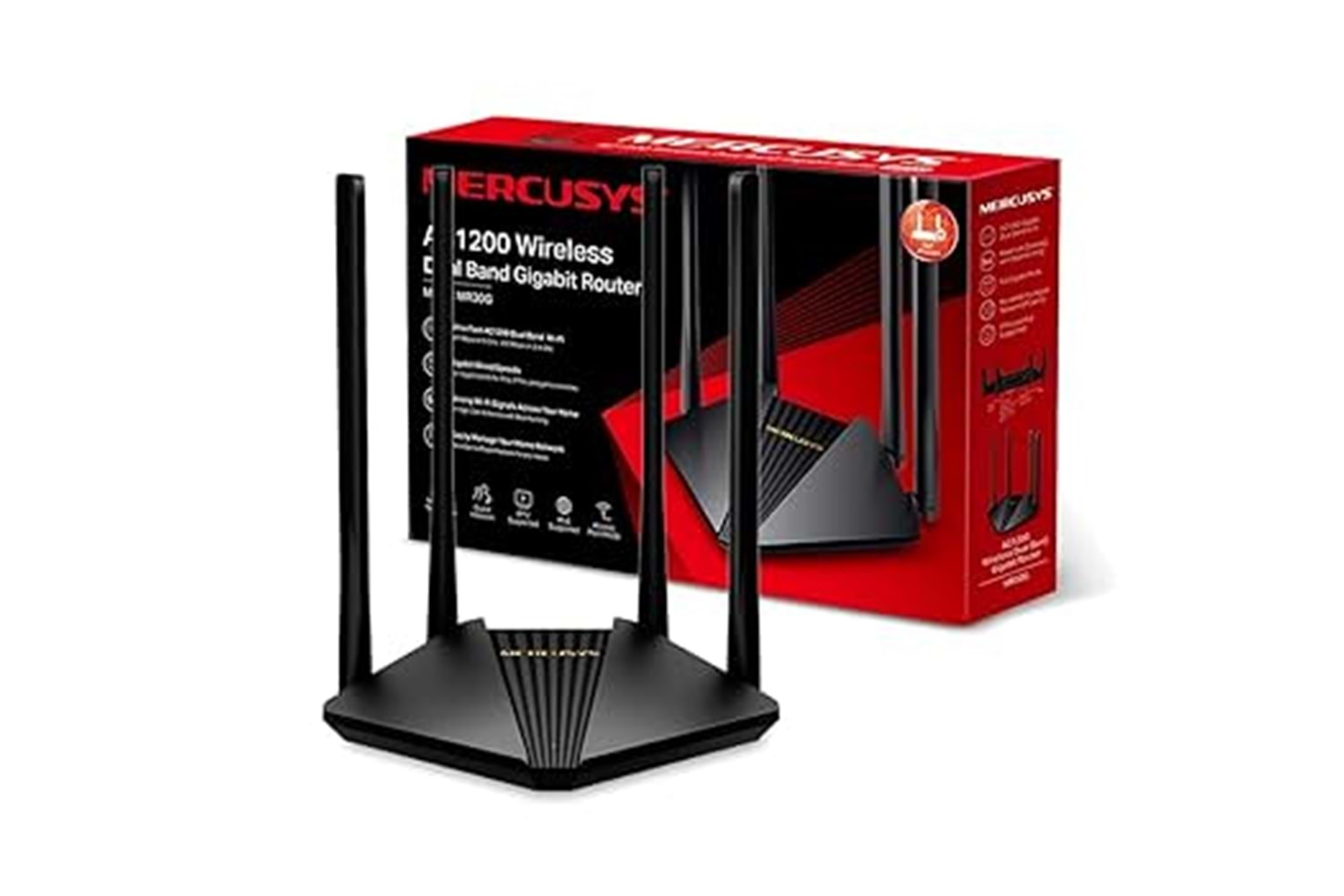 MERCUSYS MR30G AC1200 MBPS DUAL BAND Wİ-Fİ 5 , GIGABİT PORT,FİBER UYUMLU ,AP MOD,VPN Destekli | Kolay Kurulum | Mobil Uygulama ROUTER