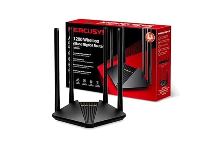 MERCUSYS MR30G AC1200 MBPS DUAL BAND Wİ-Fİ 5 , GIGABİT PORT,FİBER UYUMLU ,AP MOD,VPN Destekli | Kolay Kurulum | Mobil Uygulama ROUTER